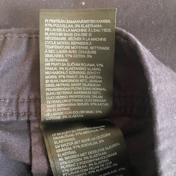 H&M Navy Khaki Straight ankle pants with cuff, size 16 - Picture 4 of 4